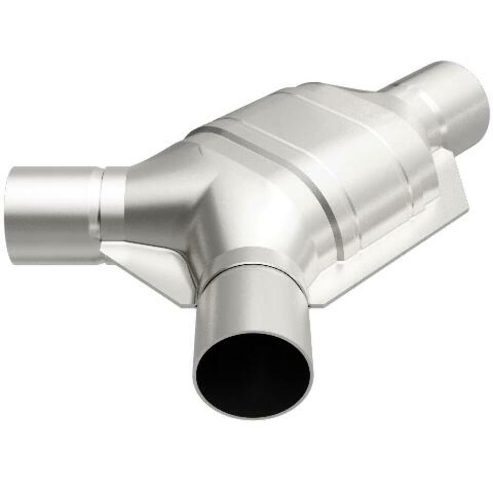 MagnaFlow universal catalytic converter driver side 2.25 inch inlet/outlet stainless steel Federal EPA compliant OBDII 91042