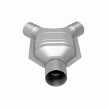 MagnaFlow universal catalytic converter driver side 2.25 inch inlet/outlet stainless steel Federal EPA compliant OBDII 91042