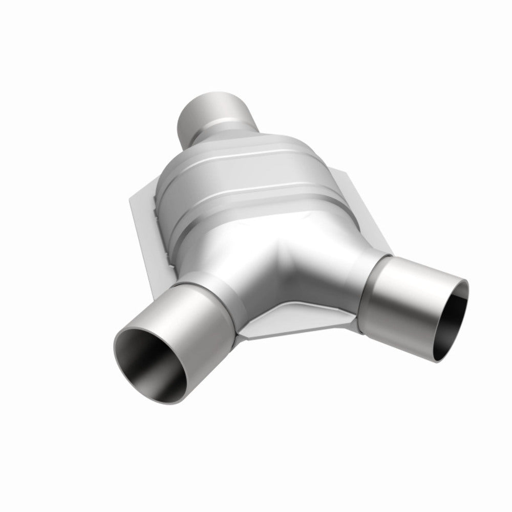 MagnaFlow universal catalytic converter driver side 2.25 inch inlet/outlet stainless steel CARB compliant 338042