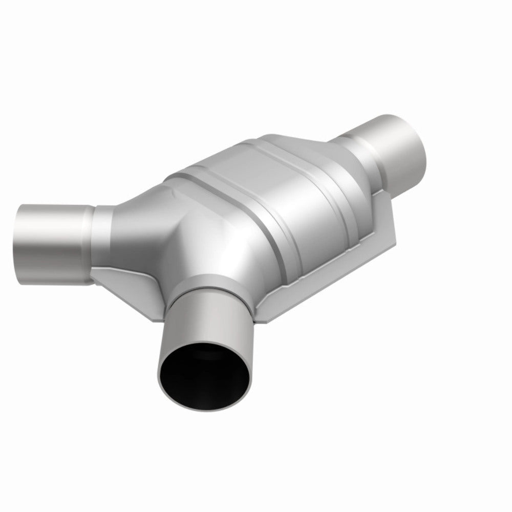 MagnaFlow universal catalytic converter driver side 2.25 inch inlet/outlet stainless steel CARB compliant 338042