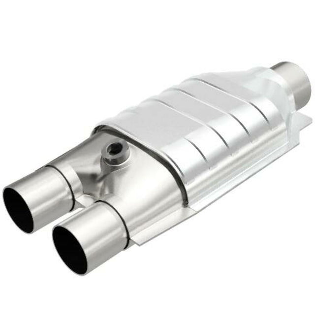 MagnaFlow universal catalytic converter 2.5 inch inlet/outlet stainless steel Federal EPA compliant OBDII 93537
