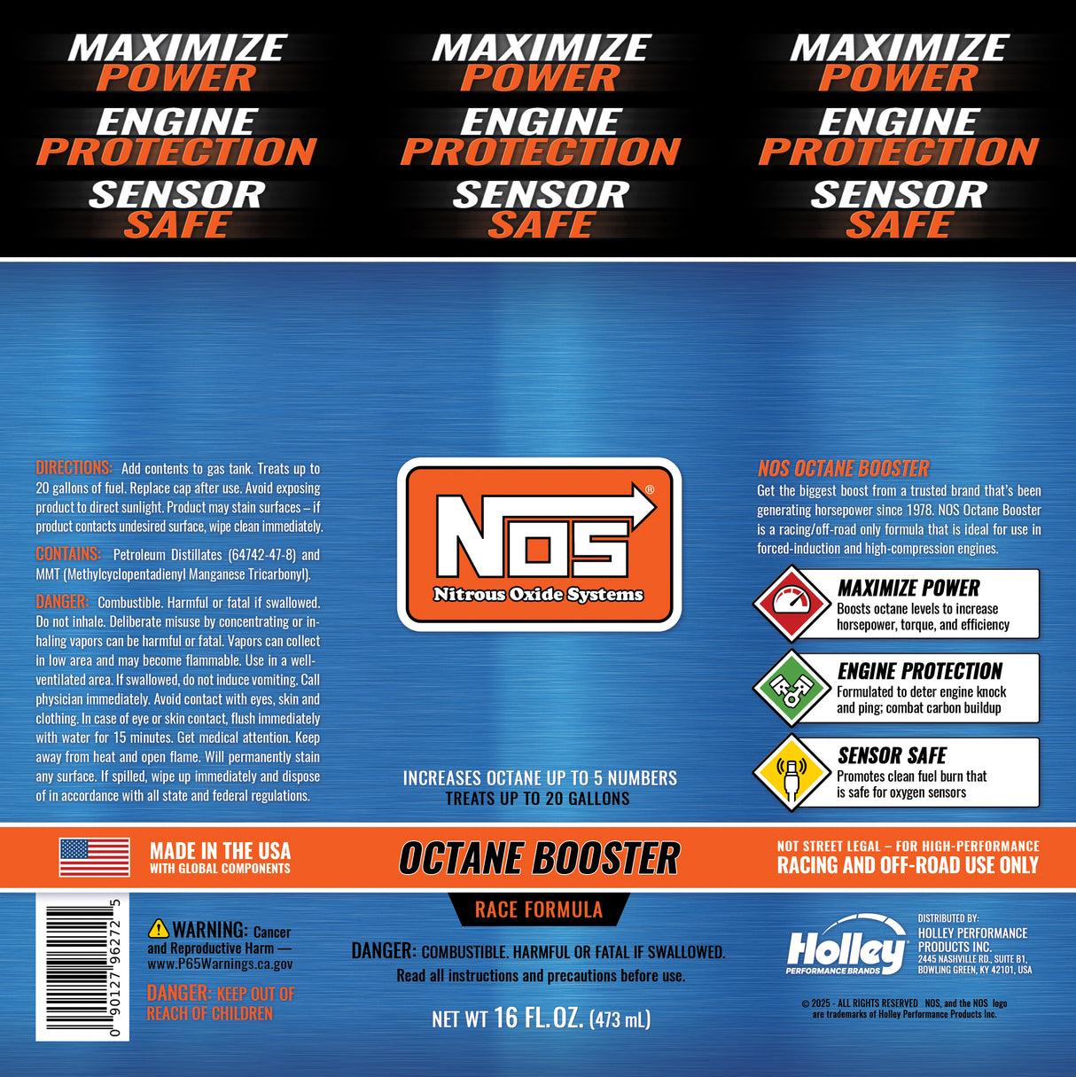 NOS octane booster 16oz bottle 120-NOSOB-16 .85 2493