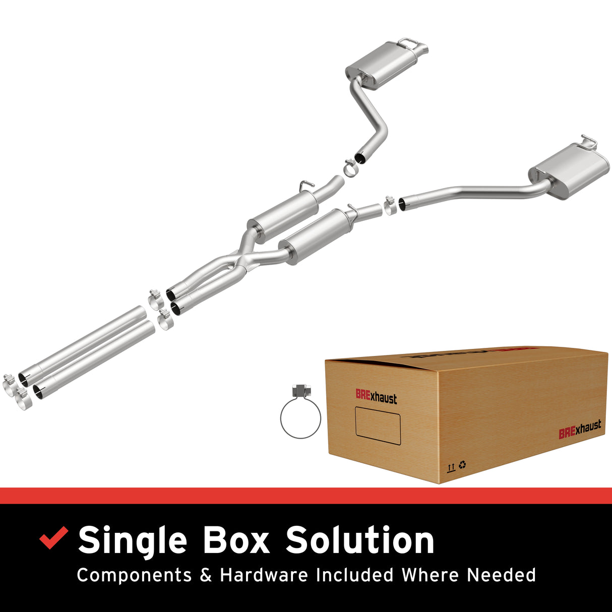Fits 2011-2015 Dodge Charger 5.7L Direct-Fit Replacement Exhaust System aluminized steel