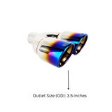 t 2.25" ID/3.5" OUT/9.5" Dual Double Wall Slant Cut Exhaust Tip-Blue NT-2568BL Mach Speed