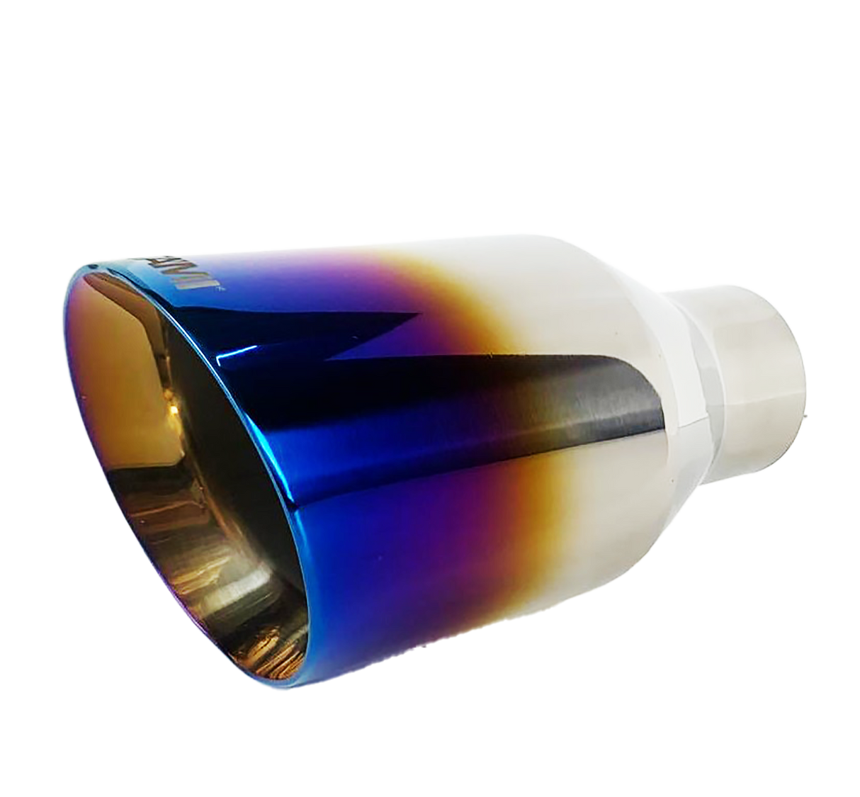 t 2.25" ID/4" OUT/8" Single Round Double Wall StraightCut Exhaust Tip-Blue NT-2479 Mach Speed