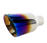 t 2.25" ID/4" OUT/8" Single Round Double Wall StraightCut Exhaust Tip-Blue NT-2479 Mach Speed