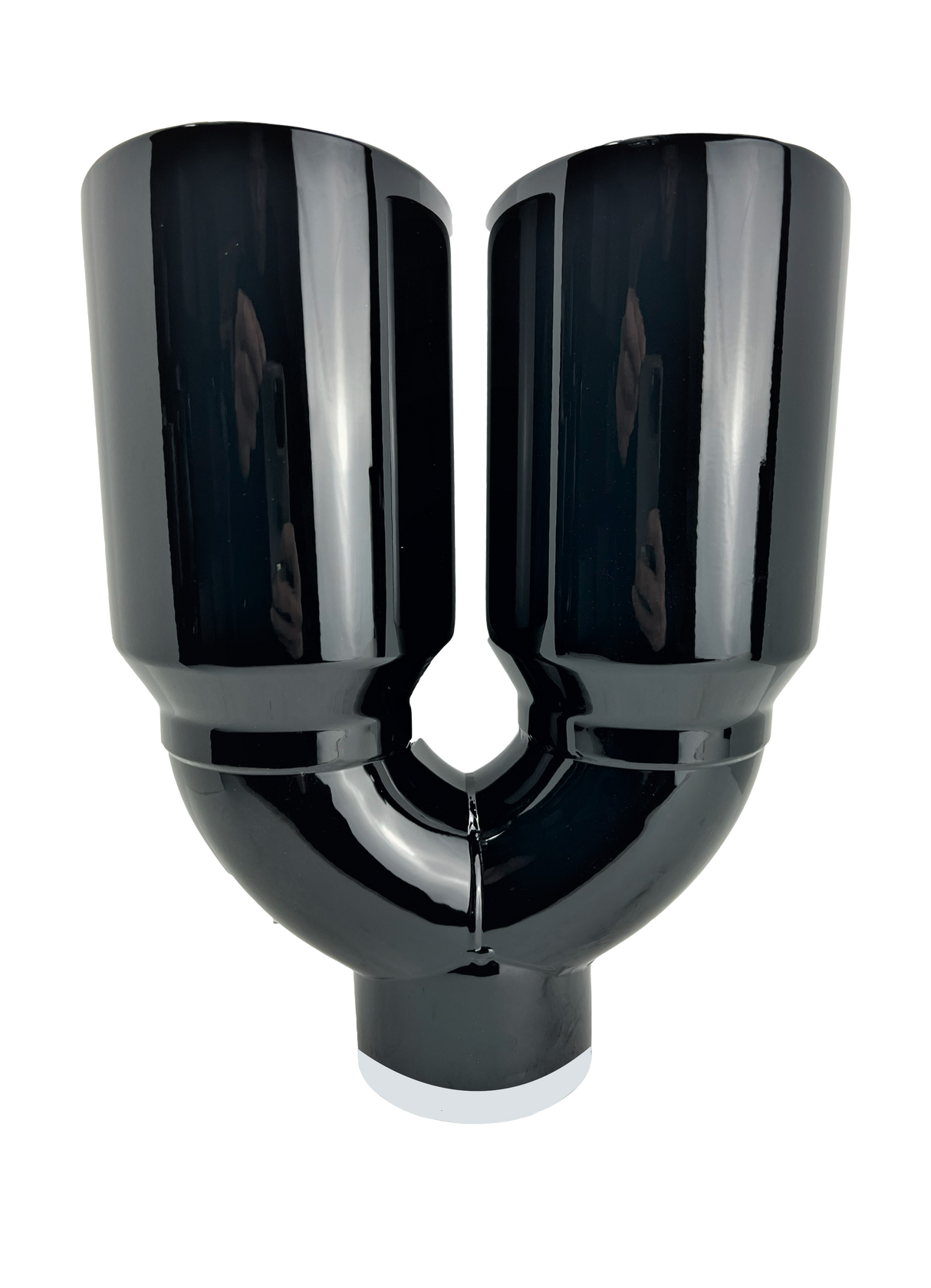 t 2.5" ID X3.5"X10.5" Dual Double Wall Slant Cut S/S Black Exhaust Tip 1626BK Mach Speed