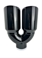 t 2.5" ID X3.5"X10.5" Dual Double Wall Slant Cut S/S Black Exhaust Tip 1626BK Mach Speed