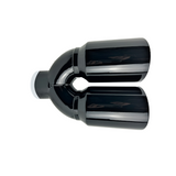 t 2.5" ID X3.5"X10.5" Dual Double Wall Slant Cut S/S Black Exhaust Tip 1626BK Mach Speed