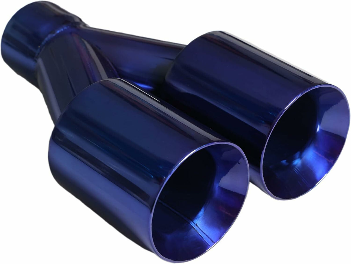 t 2.5" ID/3.5" OUT/10.25" Dual Round Double Wall Straight Cut Tip-Blue ET-0251BLU Mach Speed
