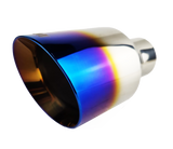 t 2.5" ID/4.5" OUT/8" Single Round Double Wall Slant Cut Exhaust Tip-Blue NT-2549 Mach Speed