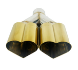 t 2.5" ID/4" OUT/10" Dual Heart Shape Exhaust Tip Gold NT-HEART-2DGD Mach Speed