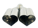t 2.5" ID/4" OUT/10" Dual Heart Shape Exhaust Tip Polished Chrome NT-HEART-DCP Mach Speed