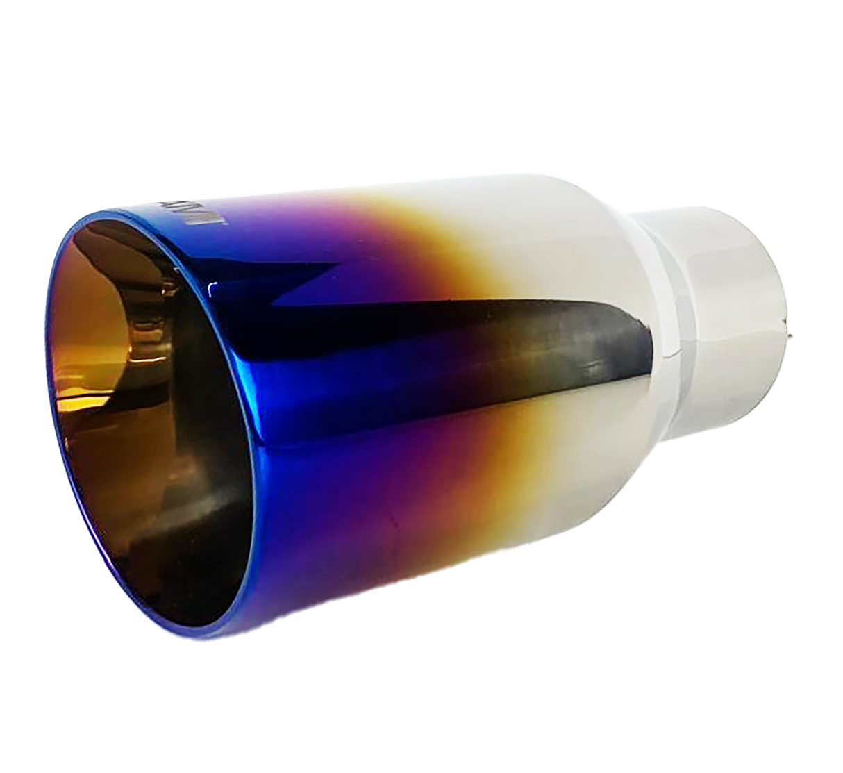 t 2.5" ID/4" OUT/12" Single Round Double Wall StraightCut Exhaust Tip-Blue NT-2578 Mach Speed