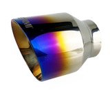 t 2.5" ID/4" OUT/5.5" Single Round Double Wall Slant Cut Exhaust Tip-Blue NT-2519 Mach Speed