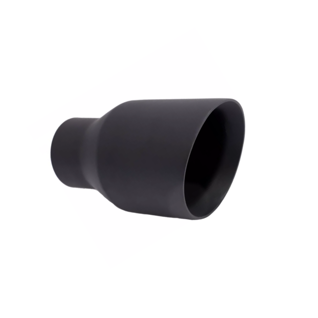 t 2.5" ID/4" OUT/5.8" Single Round Double Wall Slant Cut Tip Matt Black T263SB Mach Speed