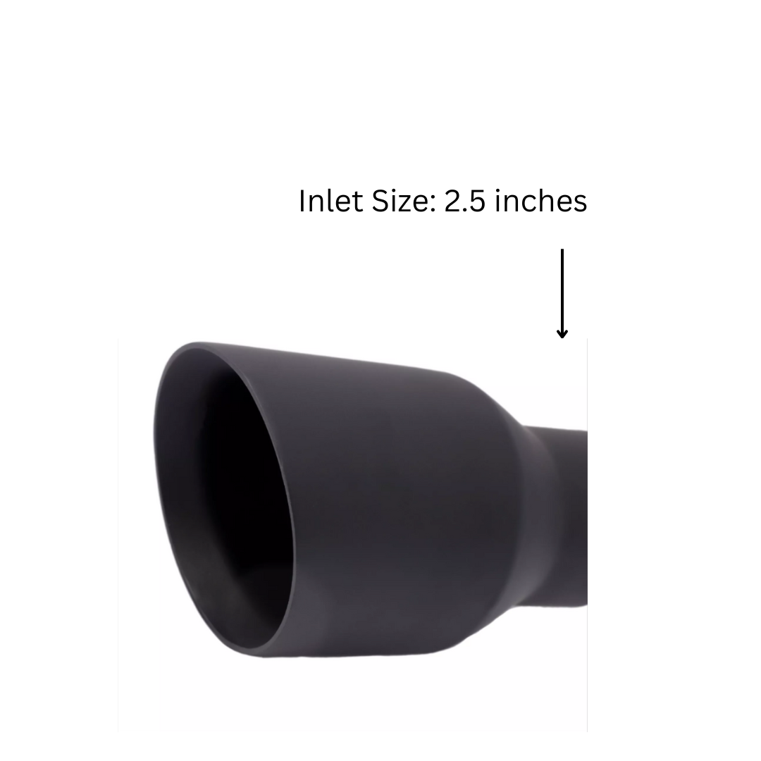 t 2.5" ID/4" OUT/5.8" Single Round Double Wall Slant Cut Tip Matt Black T263SB Mach Speed