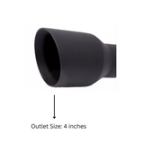 t 2.5" ID/4" OUT/5.8" Single Round Double Wall Slant Cut Tip Matt Black T263SB Mach Speed