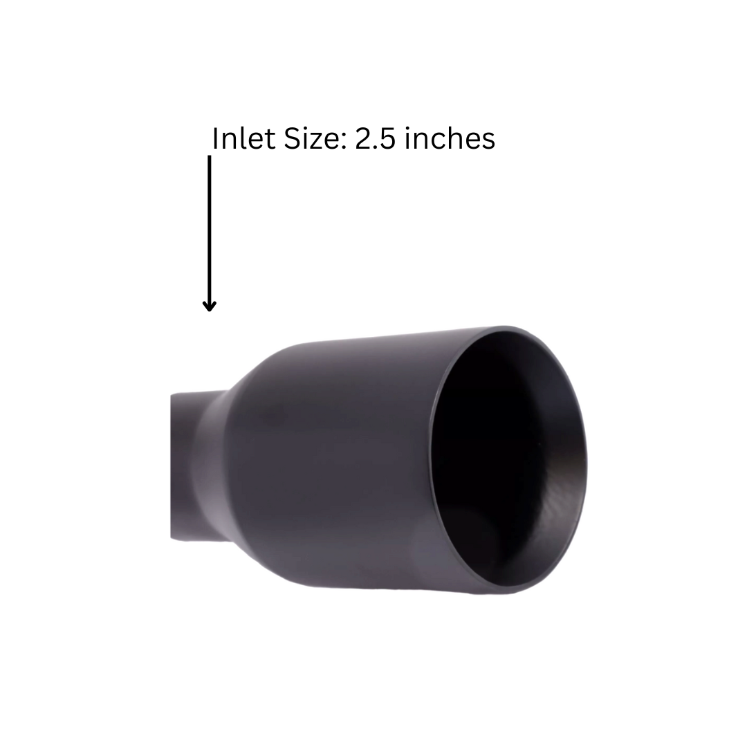 t 2.5" ID/4" OUT/5.8" Single Round Double Wall Straight Cut Tip-Black T2631SB Mach Speed