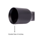 t 2.5" ID/4" OUT/5.8" Single Round Double Wall Straight Cut Tip-Black T2631SB Mach Speed