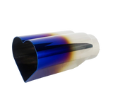 t 2.5" ID/4" OUT/9.5" Heart Shape Exhaust Tip Blue Burnt Flame NT-HEART-SBL Mach Speed