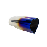 t 2.5" ID/4" OUT/9.5" Heart Shape Exhaust Tip Blue Burnt Flame NT-HEART-SBL Mach Speed