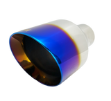 t 2.5" ID/5" OUT/8" Single Round Double Wall Slant Cut Exhaust Tip-Blue NT-2589 Mach Speed
