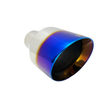 t 2.5" ID/5" OUT/8" Single Round Double Wall Slant Cut Exhaust Tip-Blue NT-2589 Mach Speed