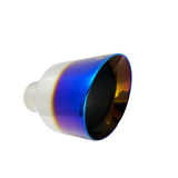 t 2.5" ID/5" OUT/8" Single Round Double Wall Slant Cut Exhaust Tip-Blue NT-2589 Mach Speed