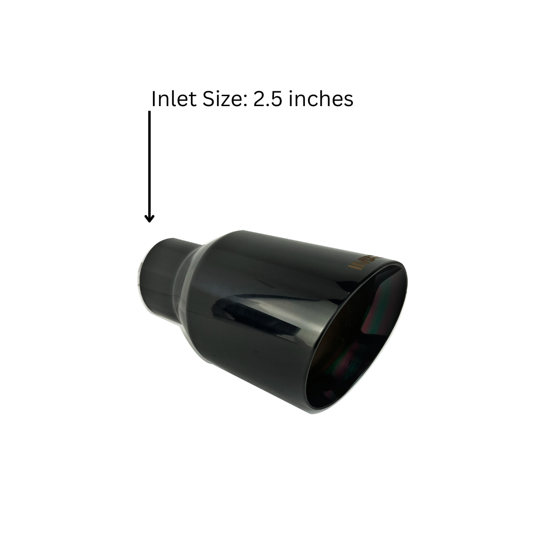 t 2.5" IDX4.5"X8" Double Wall Slant Cut Stainless Gloss Black Exhaust Tip 2509BK Mach Speed