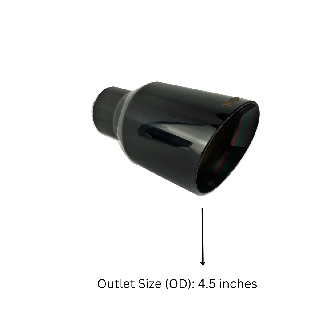 t 2.5" IDX4.5"X8" Double Wall Slant Cut Stainless Gloss Black Exhaust Tip 2509BK Mach Speed