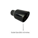 t 2.5" IDX4.5"X8" Double Wall Slant Cut Stainless Gloss Black Exhaust Tip 2509BK Mach Speed