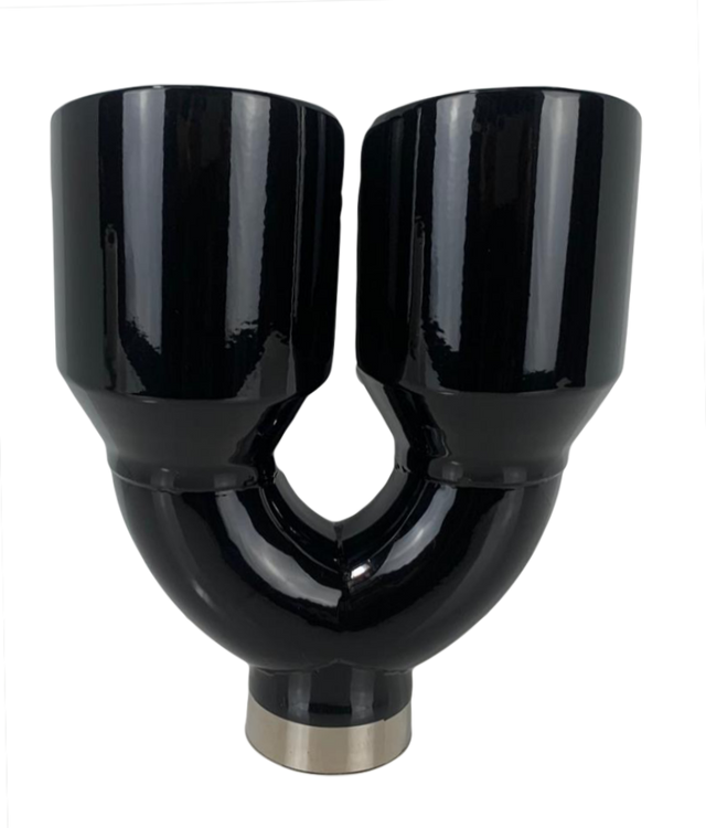 t 2.5" IDX4"X9.5" -Dual Double Wall Slant Cut S/S Gloss Black Exhaust Tip 1670BK Mach Speed