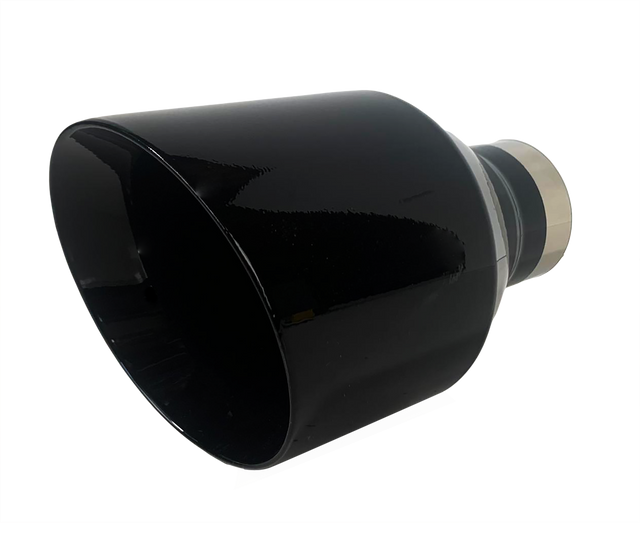 t 2.5" IDX5"X8" Double Wall Slant Cut Stainless Gloss Black Exhaust Tip 2580BK Mach Speed