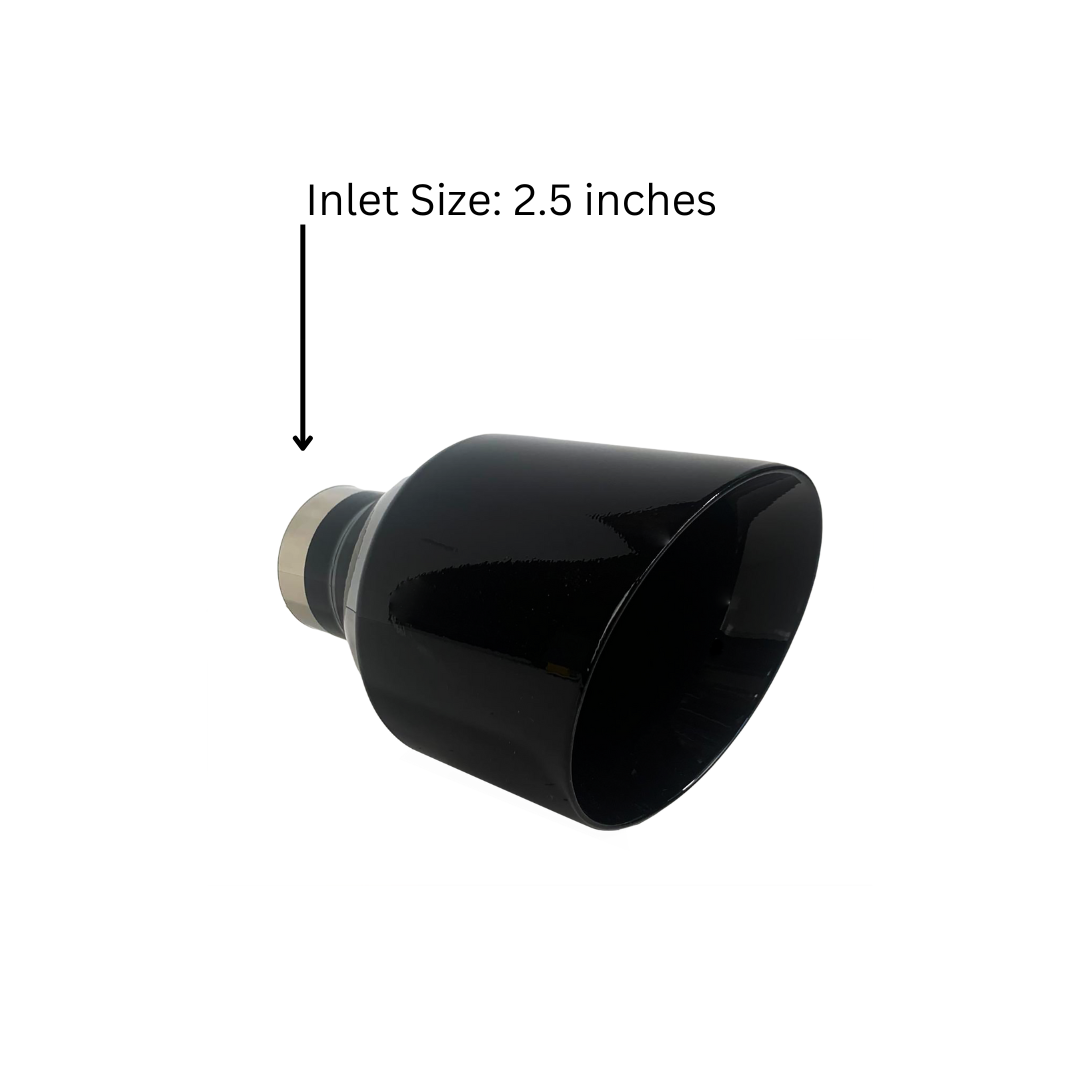 t 2.5" IDX5"X8" Double Wall Slant Cut Stainless Gloss Black Exhaust Tip 2580BK Mach Speed