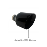 t 2.5" IDX5"X8" Double Wall Slant Cut Stainless Gloss Black Exhaust Tip 2580BK Mach Speed