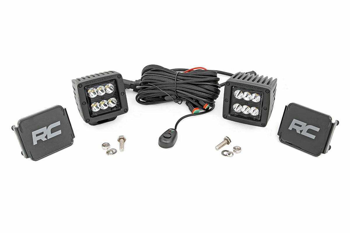 2 Inch Black Series LED Light Pods; Spot; Square 70903BL