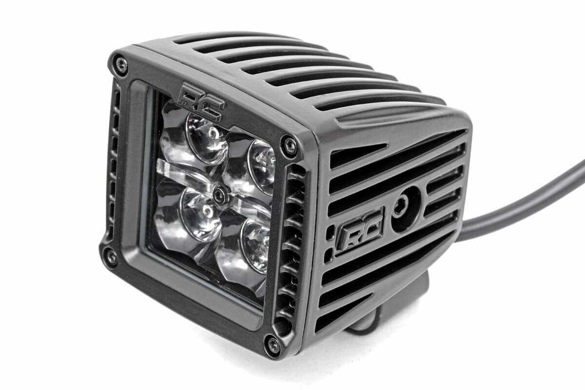 2 Inch Black Series LED Light Pods; Spot; Square; Amber DRL 70903BLKDRLA