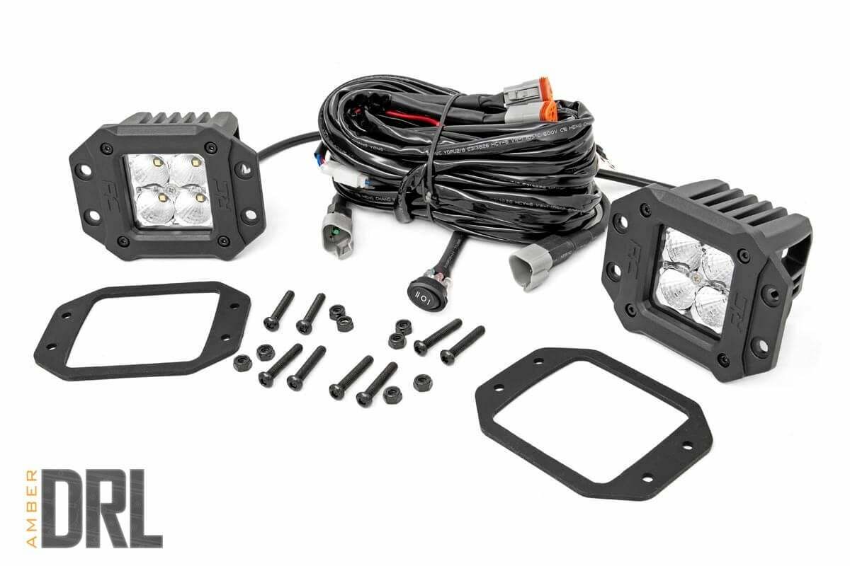 2 Inch Chrome Series LED Light Pods; Flush Mount; Amber DRL 70803DRLA