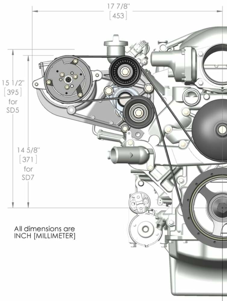 t Polished Passenger's Side Bracket Only (A/C)-Fits Sanden SD508 or SD7 20-134P Holley