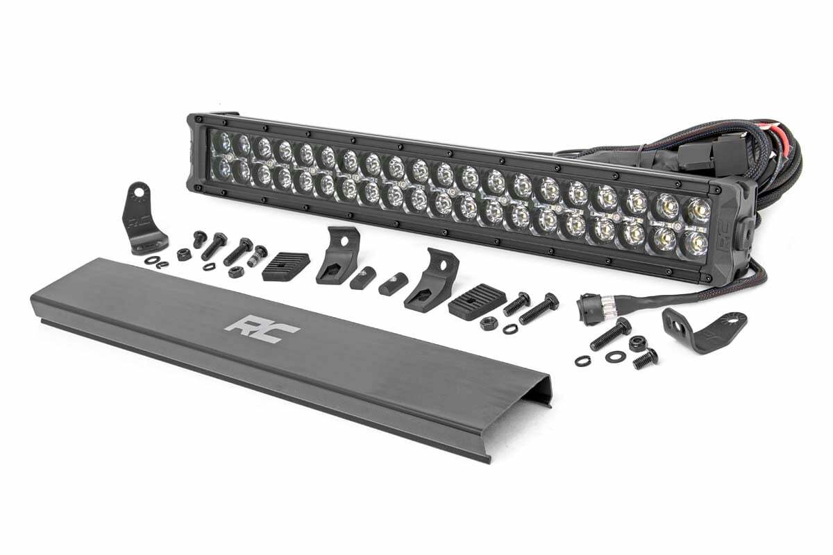 20 Inch Black Series LED Light Bar; Dual Row; Amber DRL 70920BDA