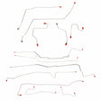 Brake Line Set for 2000-2007 Ford Taurus drum brakes steel
