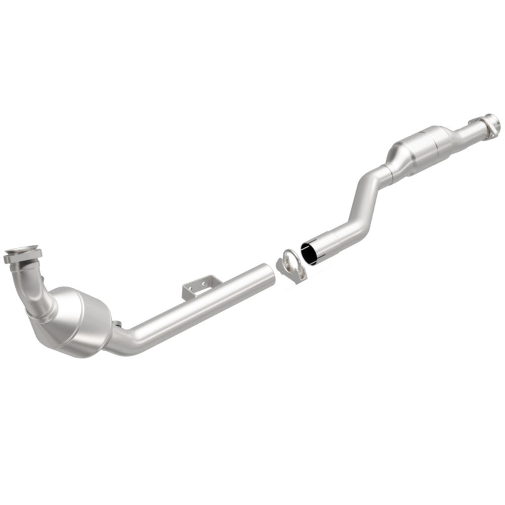MagnaFlow direct-fit catalytic converter fits 2000 Mercedes-Benz S500, 2000 Mercedes-Benz S430, and more, this and 2000 Mercedes CL500 5.0L stainless steel CARB compliant 444314