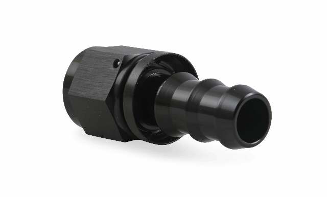 Mr. Gasket 10 AN straight push on hose ends black BL aluminum 200110