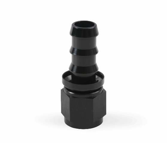 Mr. Gasket 10 AN straight push on hose ends black BL aluminum 200110