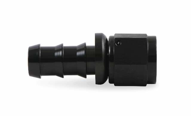 Mr. Gasket 10 AN straight push on hose ends black BL aluminum 200110