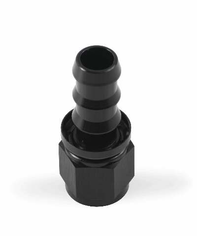 Mr. Gasket 10 AN straight push on hose ends black BL aluminum 200110
