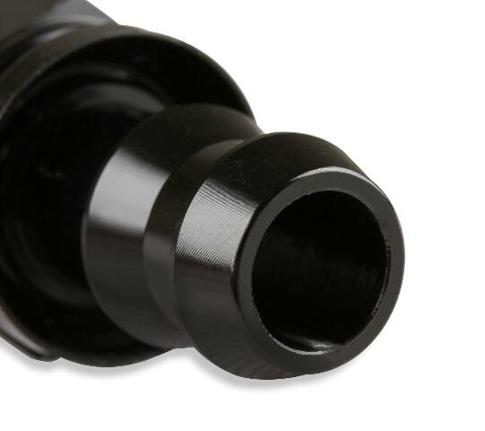 Mr. Gasket 10 AN straight push on hose ends black BL aluminum 200110