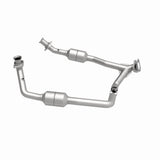 MagnaFlow direct-fit catalytic converter fits 2002 Ford E-350 Super Duty, 2002 Ford E-250 Econoline, and additional vehicles and 2002 Ford E-150 Ecoline Compliant stainless steel C