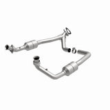 MagnaFlow direct-fit catalytic converter fits 2002 Ford E-350 Super Duty, 2002 Ford E-250 Econoline, and additional vehicles and 2002 Ford E-150 Ecoline Compliant stainless steel C